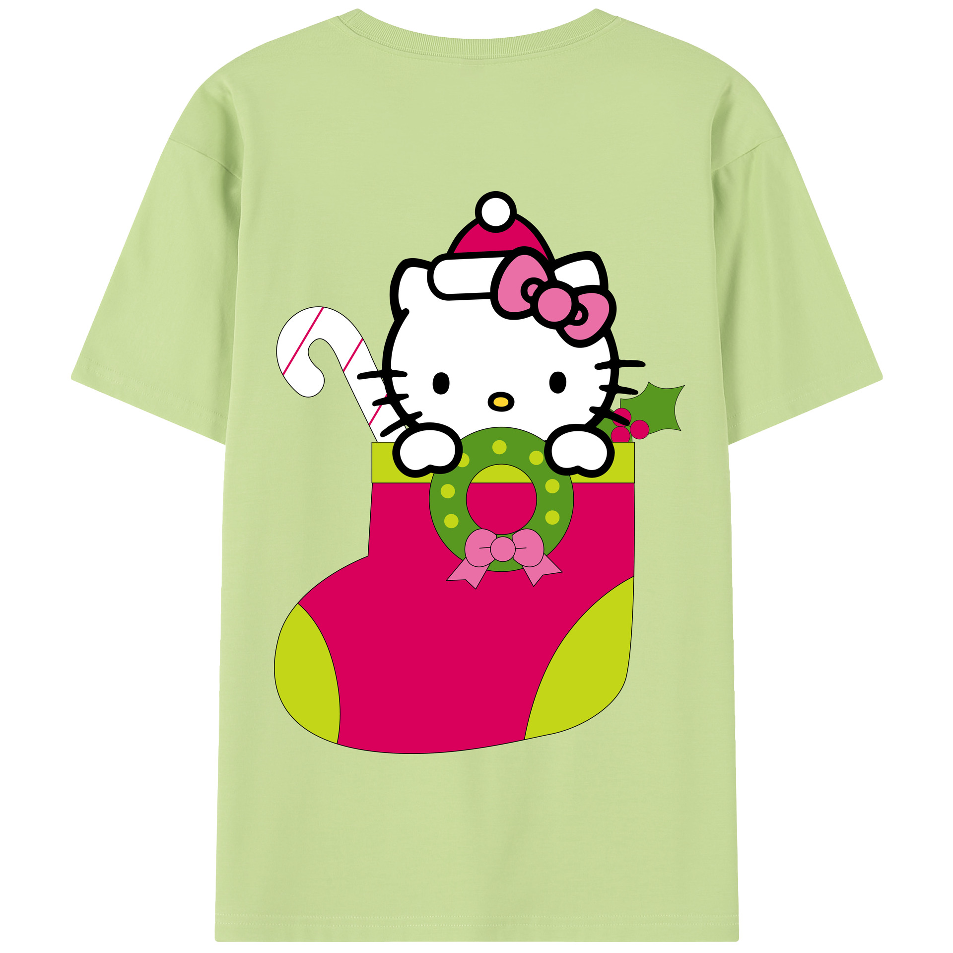 （画像用） Hello Kitty ハローキティ 綿100％半袖Tシャツ（背面プリント）